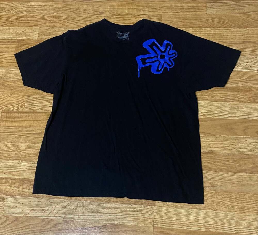Asterisk “Work Is Toxic” Blue Graphic Logo T-Shirt